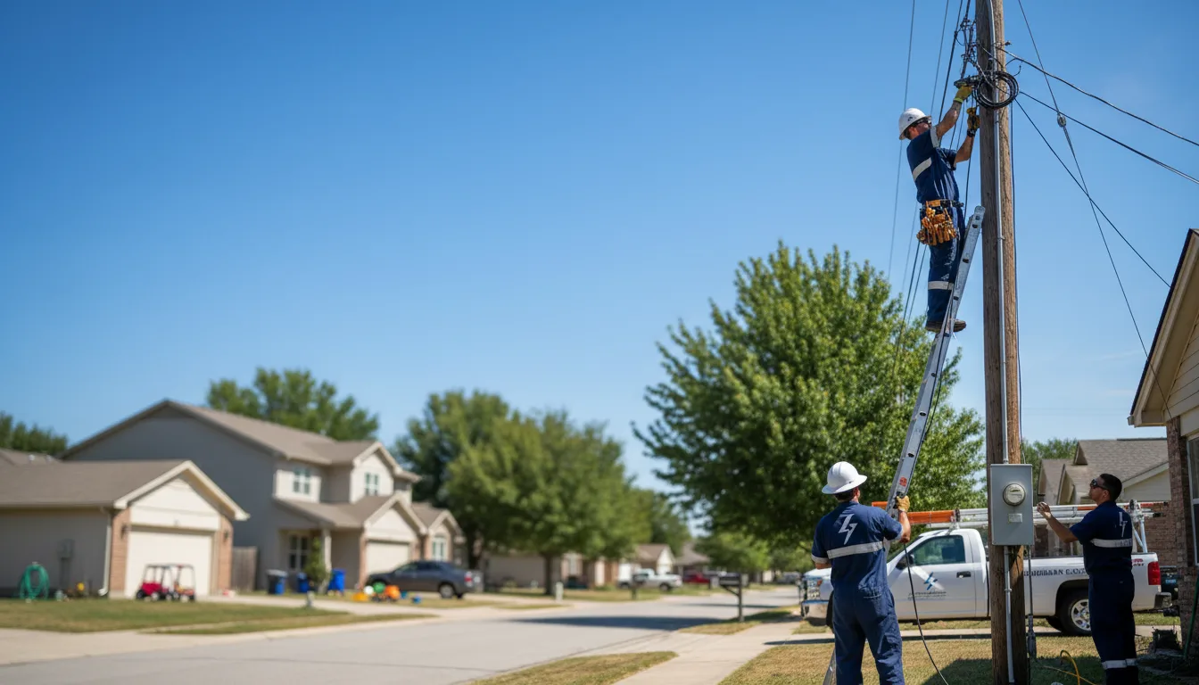 Residential electrician providing installation services in Yancey, TX